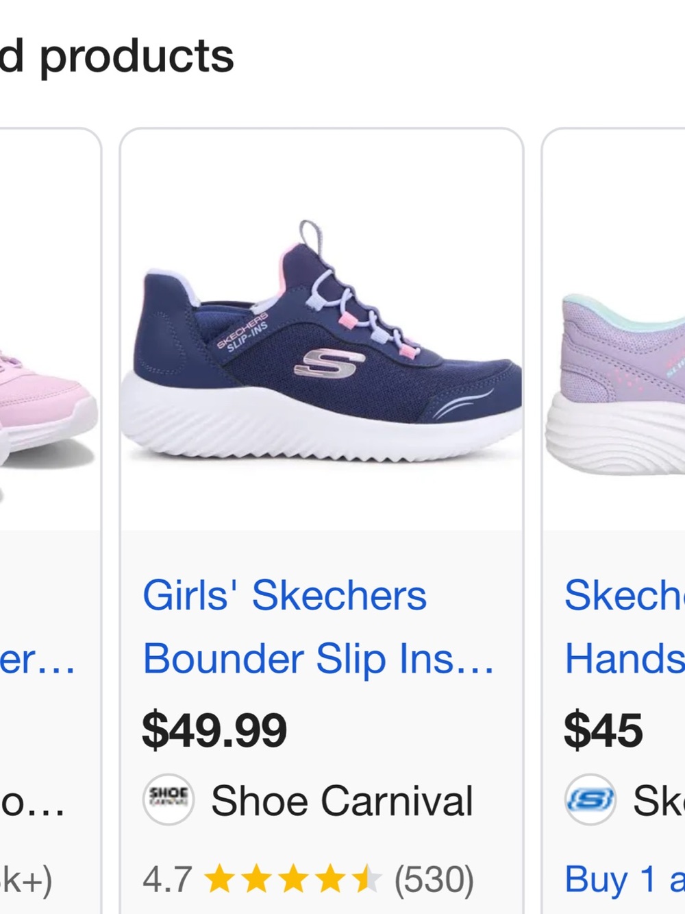 Skechers Slip-Ins Bounder-Simple Cute style, Girls 12 Navy blue sneakers